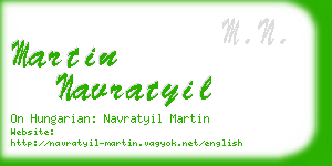 martin navratyil business card